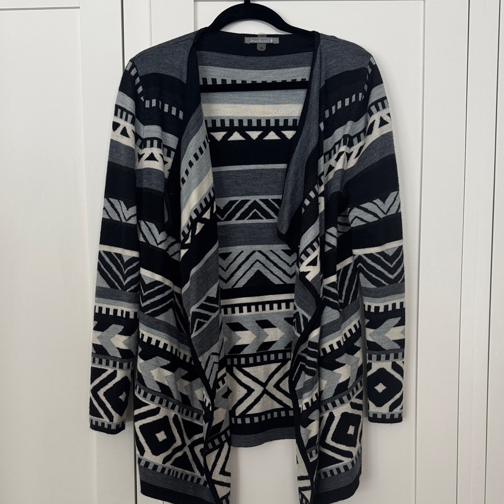 Smartwool Black and Gray Patterned Cardigan
